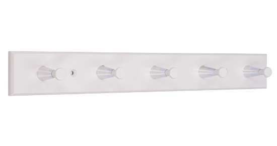 Afbeeldingen van Siro Haaklijst kunststof - boorafstand 240mm/L 400mm/H 48mm/B 50mm wit/chroom 