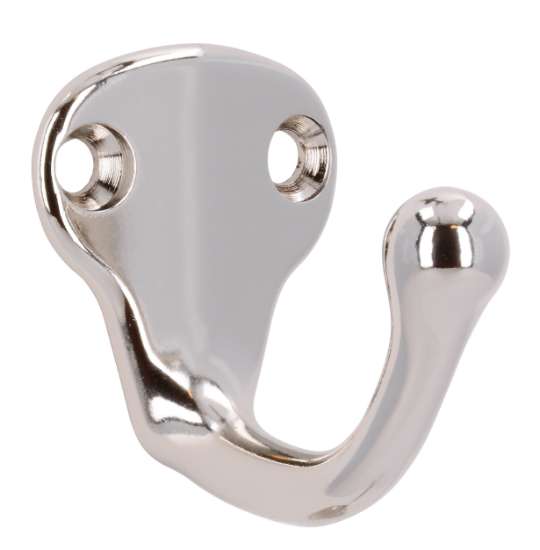 Afbeeldingen van Siro Kapstokhaak metaal - boorafstand 20mm/L 37mm/H 40mm/B 30mm nikkel glanzend 