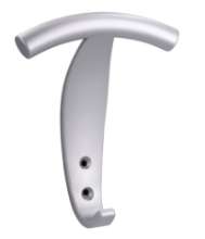 Afbeeldingen van Siro Kapstokhaak kunststof - boorafstand 20mm/L 139mm/H 55mm/B 110mm - aluminium 