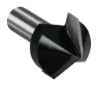 Afbeeldingen van Makita V-groeffrees - Ø28,6x22,2mm 90° - schacht Ø12mm 2 beitels
