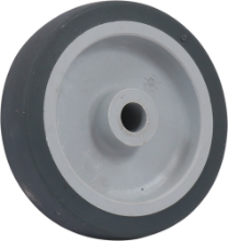 Afbeeldingen van Kelfort Wiel - Ø100mm (55kg) - Pvc met Glijlager en grijs rubber loopvlak 