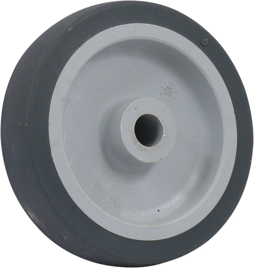 Afbeeldingen van Kelfort Wiel - Ø100mm (55kg) - Pvc met Glijlager en grijs rubber loopvlak 
