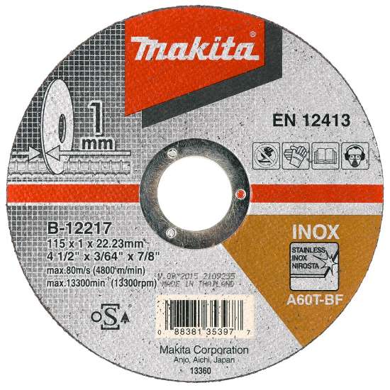 Afbeeldingen van Makita Doorslijpschijf 125X1,0Mm Rvs B-12239