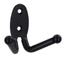Afbeeldingen van Siro Kapstokhaak metaal - boorafstand 24mm/L 61mm/H 40mm/B 70mm - mat zwart 
