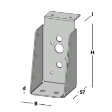 Afbeeldingen van GB Balkdrager GBS-KL 50x100 1,5 Sendzimir Verzinkt