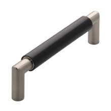 Afbeeldingen van Siro Meubelgreep metaal - boorafstand 128mm/L 140mm/H 37mm/B 16mm zwart/RVS-effect 