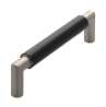 Afbeeldingen van Siro Meubelgreep metaal - boorafstand 128mm/L 140mm/H 37mm/B 16mm zwart/RVS-effect 