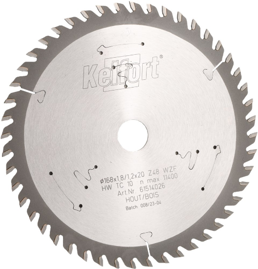 Afbeeldingen van Kelfort cirkelzaagblad - Ø168x1,8/1,2x20mm 48 tands WZF - voor hout