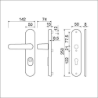 Afbeeldingen van Ami Veiligheidslangschild 250/15 Rotaveer Deurkruk 378 - KT PC92 deurdikte 38/42mm - F1 