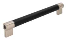 Afbeeldingen van Siro Meubelgreep kunststof - boorafstand 192mm/L 215mm/H 37mm/B 20mm zwart/RVS-effect 