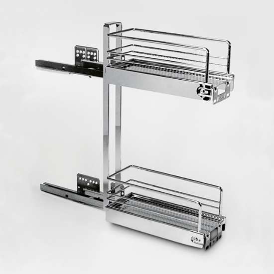 Afbeeldingen van Hettich Frontlade, 2 niveaus, 470mm, verchroomd