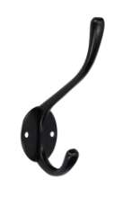 Afbeeldingen van Siro Kapstokhaak metaal - boorafstand 24mm/L 120mm/H 85mm/B 33mm - mat zwart 