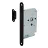 Afbeeldingen van INTERSTEEL Woningbouw magneet slot, voorplaat afgerond zwart, 20x175, doorn 50mm incl. sluitplaat/kom 9572