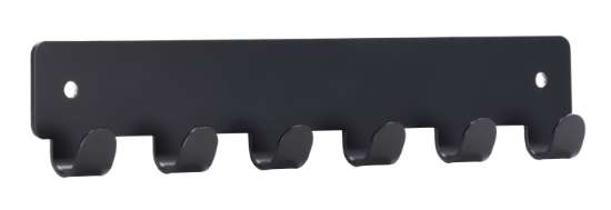 Afbeeldingen van Siro Haaklijst metaal - boorafstand 210mm/L 240mm/H 16mm/B 41mm - mat zwart 