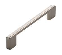 Afbeeldingen van Siro Meubelgreep metaal - boorafstand 128/160mm/L 168mm/H 28mm/B 10mm RVS effect/wit 