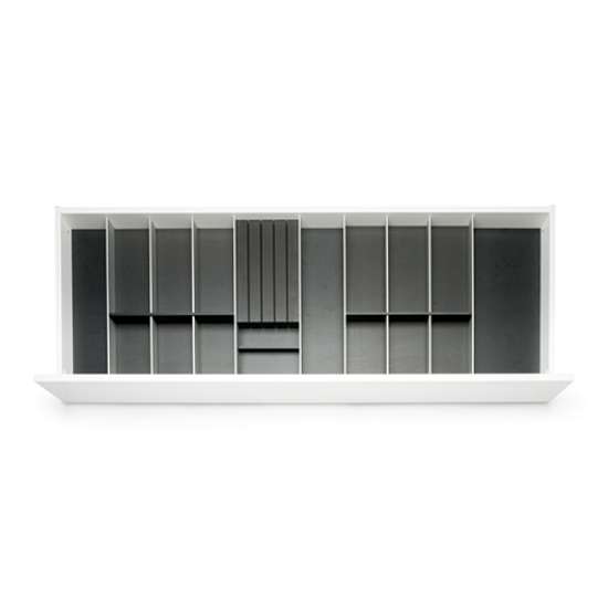 Afbeeldingen van Blum Bestekindeling Legrabox - corpusbreedte 1000mm-1200 diepte 450mm - houtdecor zwart/aluminium OL.SA4512S1BEST