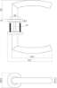 Afbeeldingen van INTERSTEEL Deurkruk Half rond/hoek90° basic op rond geveerde rozet ø53x9mm rvs geborsteld 1238