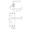 Afbeeldingen van INTERSTEEL Deurkruk recht Hoek 90° ø19mm met schild 250x55x2mm rvs geborsteld 0583