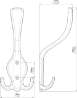 Afbeeldingen van Siro Kapstokhaak metaal - boorafstand 32mm/L 175mm/H 74mm/B 73mm messing glanzend 