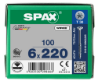 Afbeeldingen van Spax 6.0x220 T30 spaanplaatschroef - platkop - elektrolytisch verzinkt Op=Op