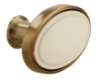Afbeeldingen van Siro Meubelknop metaal - L 32mm/H 24mm/B 22mm antiek messing/beige 