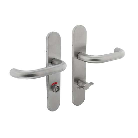 Afbeeldingen van INTERSTEEL Basic+ Deurkruk hoek 90 op schild rvs 1298