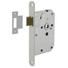 Afbeeldingen van INTERSTEEL Woningbouw loopslot, voorplaat afgerond wit gelakt, 20x175, doorn 50mm incl. sluitplaat Industriever 9544