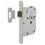 Afbeeldingen van INTERSTEEL Woningbouw loopslot, voorplaat afgerond wit gelakt, 20x175, doorn 50mm incl. sluitplaat Industriever 9544
