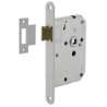 Afbeeldingen van INTERSTEEL Woningbouw loopslot, voorplaat afgerond wit gelakt, 20x175, doorn 50mm incl. sluitplaat Industriever 9544