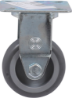 Afbeeldingen van Kelfort bokwiel - Ø50mm (50kg) - gegalvaniseerd met plaat en glijlager blauw/grijs loopvlak grijs rubber 