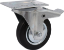 Afbeeldingen van Kelfort zwenkwiel - Ø100mm (70kg) - gegalvaniseerd met stalen velg, plaat en rollager met rem zwart/rubber loopvlak 