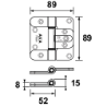 Afbeeldingen van Axa Titan veiligheidsscharnier - 89x89 - rond SKG***  Op=Op