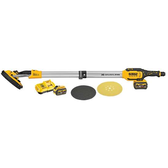 Afbeeldingen van DeWALT 18v xr brushless excentrische langnekschuurmachine 225mm 2x 6.0ah DCE800T2
