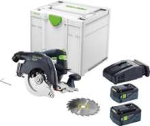 Afbeeldingen van Festool accu pendelkapzaagmachine HKC 55 5,0 EBI-Plus-SCA - 18V 2x 5.0Ah Li-on accu - inclusief duo-snellader en zaagblad in Systainer 
