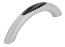 Afbeeldingen van Siro Meubelgreep metaal - boorafstand 64mm/L 81mm/H 26mm/B 9mm - aluminium/zwart 