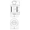 Afbeeldingen van INTERSTEEL Rozet met toilet-/badkamersluiting 52x10mm zwart 3476