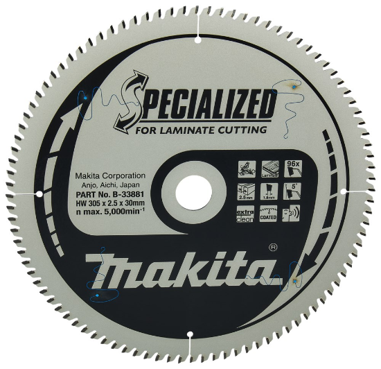 Afbeeldingen van Makita zaagblad - Ø305x30x2.5mm 96 Tands 5° - voor laminaat