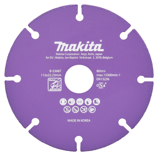 Afbeeldingen van Makita Doorslijps. diam 115x1,3mm met B-53687
