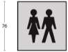 Afbeeldingen van INTERSTEEL Pictogram dames- en herentoilet zelfklevend vierkant rvs geborsteld 4601