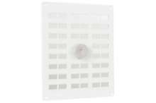 Afbeeldingen van Alu.schuifrooster 250x200mm wit met gaas