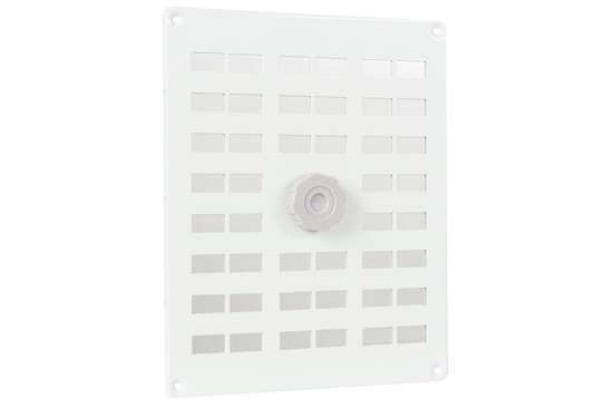 Afbeeldingen van Alu.schuifrooster 250x200mm wit met gaas
