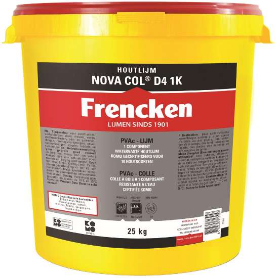 Afbeeldingen van Frencken houtlijm Novacol D4 1K - 25kg