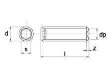 Afbeeldingen van Stelschroeven    bzkm12x16    din 916