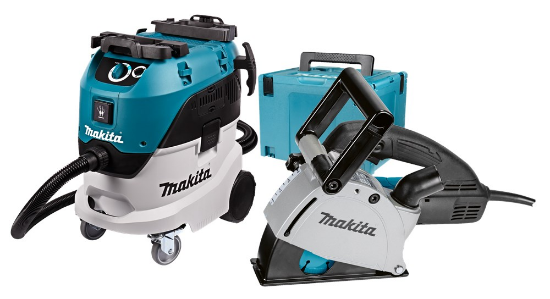 Afbeeldingen van Makita combiset sleuvenzaag met stofzuiger DK0093J - 230v 