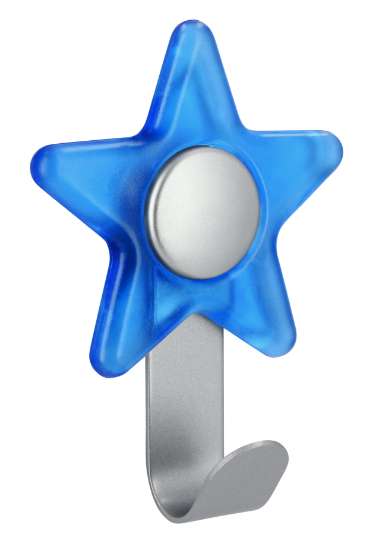 Afbeeldingen van Siro Kapstokhaak metaal - L 97mm/H 30mm/B 71mm blauw/aluminium 