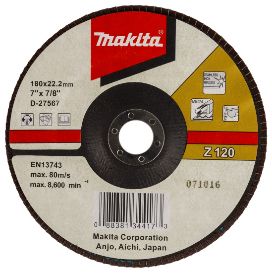 Afbeeldingen van Makita Lamellenschuursch. 180X22 K120 D-27567