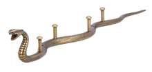 Afbeeldingen van Siro Haaklijst metaal - boorafstand 128mm/L 369mm/H 58mm/B 40mm antiek messing 