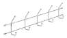 Afbeeldingen van Siro Haaklijst metaal - boorafstand 506x46mm/L 516mm/H 48mm/B 105mm chroom glanzend 
