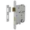 Afbeeldingen van INTERSTEEL Woningbouw cilinder dag- en nachtslot 55mm, voorplaat afgerond wit gelakt, 20x175, doorn 50mm incl. 9544