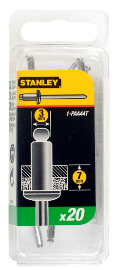 Afbeeldingen van Stanley popnagels - Ø3x6.5mm - 20 stuks